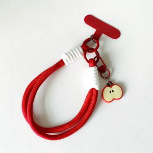 TEMU 사계절 내내 예쁜 중국 빨간색 손목 스트랩, 애플 펜던트 장식, 두꺼운 컬러풀 직조 폰 체인. 다양한 스마트폰에 적합하며 튼튼하고 분실 방지 기능이 있습니다.