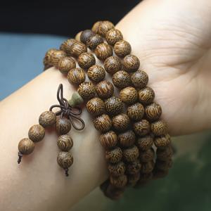 TEMU 108개 천연 아가르우드 비즈 팔찌 - 빈티지 스타일 캐주얼 디자인, 꿀과 허브 향, 부드럽고 균일한 비즈, 여성, 커플, 선물용, 데일리 웨어 팔찌 | 소박한 매력 팔찌 | 추수감사절, 크리스마스, 할로윈 선물