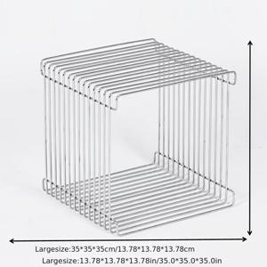 TEMU 세련된 라인과 창의적인 디자인의 북유럽 스타일 소파 옆 테이블, 디자인의 아이언 아트 사이드 테이블. 좁은 공간에 필수품으로, 침대 옆 테이블, 잡지 랙, 수납 책장으로도 사용 가능