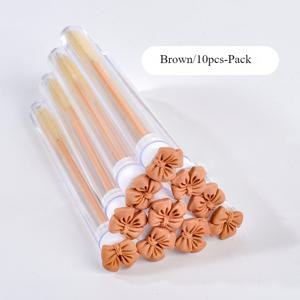 TEMU 보우형 마스카라 튜브 브러쉬 세트 10개 + 보호 케이스 - 메이크업 브러쉬, 눈썹 브러쉬, 속눈썹 브러쉬, 속눈썹 빗, 실리콘 브러쉬, 실린더 브러쉬, 마스카라 브러쉬, 속눈썹 빗, 스풀리 브러쉬, 속눈썹 연장 도구, 웨딩 크리스마스 선물, 뷰티 필수품,우아한 디자인,합성 브러시,고품질 도구,뷰티 애호가