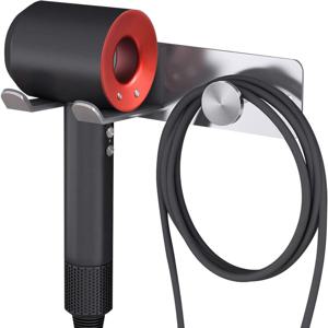 TEMU 다이슨 슈퍼사운드 헤어 드라이어용 스테인리스 스틸 벽걸이 헤어 드라이어 홀더, 자가 접착 디자인, 블랙 색상