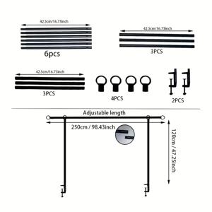 TEMU 조절 가능한 테이블 아치 스탠드, 헤비듀티 철제 파티 장식 프레임, 홈 및 상업용 환영 공간 사진 배경 스탠드 - 79.25cm에서 259.08cm까지 확장 가능 - 결혼식, 생일, 할로윈, 크리스마스 장식에 이상적 - 전원 불필요, 파티 이벤트 홈 데코 - 재사용 가능한 스탠드, 완벽한 휴일 선물, 튼튼한 프레임,고품질 소재