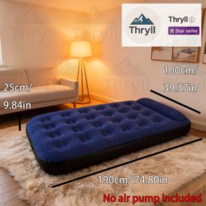TEMU 빠른 팽창 휴대용 에어매트리스 - 헤비듀티 PVC 인플레이터블 침대, 신속한 설치 및 높은 하중 용량, 캠핑, 게스트 침대, 여행용 - 공간 절약형 접이식 침대|접이식침대|간이침대