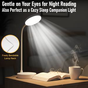 TEMU 충전식 360° 조절 암 스마트 램프, LED 데스크 조명 (색온도 전환 & 밝기 조절), 휴대용 분위기 야간 조명 및 스터디 램프, 휴대폰 스탠드 기능 포함 (독서, 사무실, 베드 사용)
