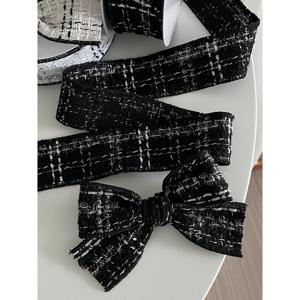 TEMU 샤이니 트위드 원단 니트 리본 테이프 끈 리본공예