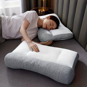 TEMU 천연 섬유 코어가 있는 코골이 방지 수면 베개 - 수면자를 위한 맞춤형 목 지지, 사계절 사용에 이상적이며 손세탁 가능, 코골이 해결을 위한 가정용 솔루션으로 역할합니다.