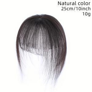 TEMU 실인형 모발 | 여성용 프렌치 스타일 레이스 앞머리 헤어피스, 앞머리 및 상단 커버, 흑발 커버, 볼륨 추가 | 헤어, 무흔 디자인