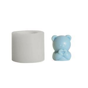 TEMU 3D 귀여운 테디 베어가 작은 하트 모양을 잡고 있는 실리콘 왁스 몰드 | 발렌타인데이, 크리스마스, 기념일 & 부활절 달콤한 집 장식 & 따뜻한 수제 선물용 향기로운 캔들 공예 도구