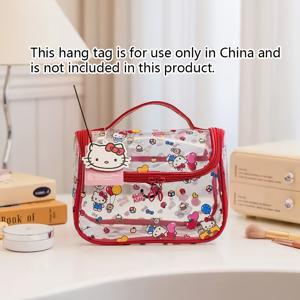 TEMU 헬로키티 시리즈 투명 여성 핸드백, 귀여운 프린트 장식 가방, 대용량 쉬운 수납|크로스백