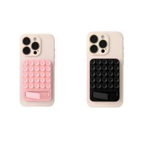 TEMU 2개 세트 흡착식 폰 홀더, 투명 접이식 메탈 클립, 초슬림 미끄럼 방지 패드, 욕실 거울, 유리벽, 데스크탑용, 영화 감상 도구, 뒷면 접착식, 마카롱 컬러, 인스 코리안 스타일 도파민 스티커, 차량용 마운트, 창의적 접이식 소프트, 데스크탑 및 욕실용 범용