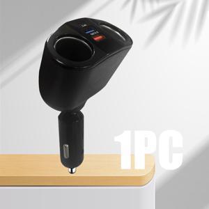 TEMU 듀얼 USB+Type-C 디지털 디스플레이 차량용 충전기, 폰 어댑터, 멀티 고속 충전 지원, 다기능 확장형 차량용 충전기, 고속 충전, 차량 충전, 여행 필수품, 디지털 디스플레이 충전기, 내구성 구조