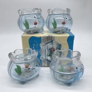 TEMU 투명한 리얼리스틱 수영 PVC 금붕어 탱크 피규어 - 귀여운 표정, 데스크탑/침대 옆 장식용 컴팩트 어항, , 생일 및 선물에 적합 - 수족관 (관리 불필요)