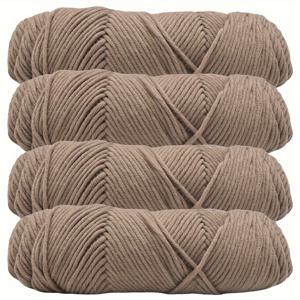 TEMU 4개 세트 두꺼운 데이 실 - 두꺼운 뜨개질 & 코바늘 스웨터, 모자, 스카프, 코트, 가방 인형용 부드럽고 따뜻하며 편안한 실 - 총 380g/13.4oz|뜨개실