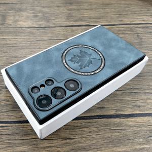 TEMU 폰 케이스: 갤럭시 S25 S24 S23 S22 S21 노트 20 울트라 플러스 S25울트라 S24울트라 S23울트라용 럭셔리 PU 가죽 리트라 케이스, 자기 흡착 무선 충전, 편안한 터치감 커버