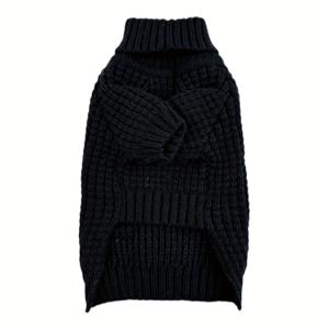 TEMU 강아지 고양이 풀오버 터틀넥 블랙 스웨터 | 두꺼운 니트, 소형 및 중형견, 래브라도, 골든 리트리버, 코기, 슈나우저, 불독, 푸들, 요크셔 테리어, 코커 스패니얼, 치와와에 적합, 사계절 내내 패셔너블하고 따뜻함
