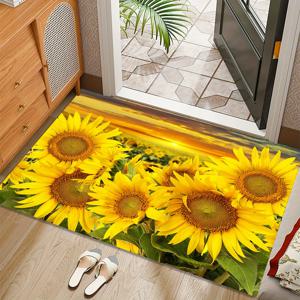 TEMU 1개 현대적인 황금 패턴 미끄럼 방지 도어매트, 노란색 배경 스펀지 바닥 매트, 청소가 쉬운 장식용 매트, 현관, 침실, 식당 및 욕실용