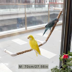 TEMU 1개 앵무새 로프 스탠드 | 새 흡착 컵 창문 횃대 | 햇볕 쑥쑥하기에 적합 | 오리지널 디자인 | 대형, 중형, 소형 앵무새에 적합 | 창문 유리 및 매끄러운 타일 벽에 설치 가능 | 휴대용 새 액세서리 | 여행용