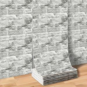 TEMU 10m/20m 자가 점착식 3D 폼 벽지 - 벽돌 패턴 벽 패널, 두꺼운 IXPE 소재, 떼어내어 붙이는 방식, 간편한 청소 및 설치, 거실, 침실, 주방, 홈 데코 벽 예술에 적합