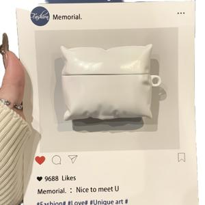 TEMU 창의적이고 재미있는 베개형 헤드폰 케이스, 4/Pro 2/3/4 호환, 내구성 있는 방탄 디자인, 무선 블루투스 이어버드용, Pro 1세대 & 2세대 호환