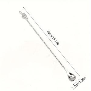 TEMU 1개/4개 스테인리스 스틸 304 긴 손잡이 믹서 스푼 | 칵테일 믹싱 로드, 아이스 스푼, 수프, 커피, 차 믹서