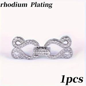 TEMU 목걸이 및 주얼리 제작용 18K 금도금 지르코니아 상감 커넥터 피팅 1개