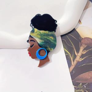 TEMU 머리띠 브로치 1개, 아크릴 크리에이티브 캐릭터 배지, 의류 장식용 라펠 핀