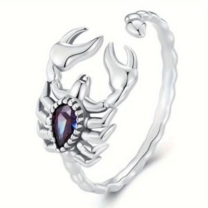 TEMU 1개 여성 패션 개성 반지, 심플 힙합 빈티지 전갈 조절형 오픈 링, 여성 데일리 캐주얼 파티 할로윈 선물