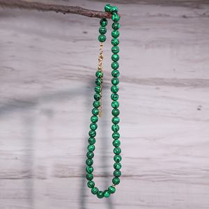 TEMU 1개 1개 말라카이트 비즈 목걸이 여성용 - 수제 쇄골 체인, 진짜 광물 비즈 일상 및 특별한 날에 적합, 사계절 다용도