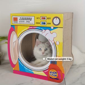 TEMU 종이 판지 고양이 스크래처 쇼퍼 매니저 추천 클래식 세탁기 노란색 적합 5kg 이하 1마리 고양이 발톱 긁기