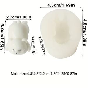 TEMU 애완동물 캔들, 석고 공예용 미니 귀여운 북극곰 실리콘 몰드 - DIY 성형 도구 by Diyclan, 물방울 펜던트, Diyclan, 동물 테마