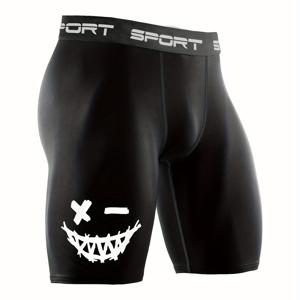 TEMU 남성용 피트니스 쇼츠, 무릎 길이 러닝 팬츠, 고탄력 농구 트레이닝 압박 타이츠