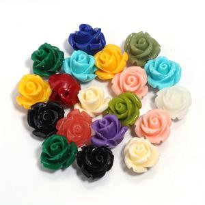 TEMU 20개 인조 산호 장미 꽃 비즈 | 팔찌, 목걸이, 휴대폰 체인, 펜던트, 태슬, 자동차 장식용 쥬얼리 액세서리 - 아크릴 소재