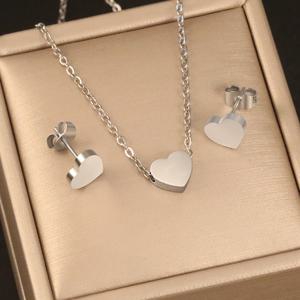 TEMU 3피스 스테인리스 스틸 하트 펜던트 목걸이 & 귀걸이 세트, 알러지 친화적 18K 골드 도금 목걸이, 프렌치 스타일 라이트 럭셔리 우아한 패션 주얼리, 연회, 행사, 파티, 휴가, 선물, 데이트, 콘서트, 할로윈 & 크리스마스 여성용 주얼리 세트