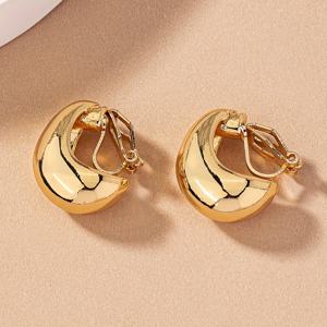 TEMU 여성용 우아한 물방울 클립 귀걸이 - 니켈 프리 아연 합금, 일상 및 특별한 날에 완벽함