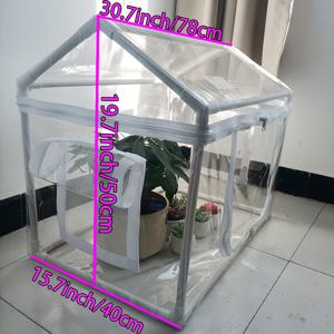 TEMU 튼튼한 PVC 식물 하우스, 이중 지퍼 도어 및 창문 포함 - 휴대용 실내/외 다기능 방한 단열 온실, 다육이 및 꽃 배양용 발코니 가드닝, 모종 재배에 적합 - 원예 용품