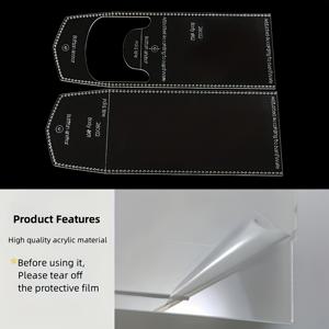 TEMU 투피스 연필 케이스 및 문구류 제작용 아크릴 템플릿, 연필 보관 가방 및 가죽 공예 용품 제작용 가죽 몰드, DIY 지갑 제작