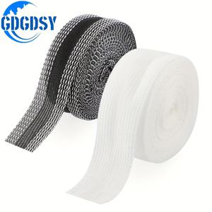 TEMU GDGDSY 블랙 & 화이트 아이언-온 밑단 테이프 2개 - 각 196.85인치, 방수, 사용하기 쉬운 패브릭 접착제, 빠른 바지 & 청바지 밑단 작업용, DIY 재봉 액세서리, 고탄력 폴리에스터 섬유, GDGDSY