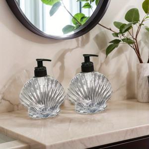 TEMU 싱글 또는 더블 쉘 디자인 투명 비누 디스펜서 병, 로션, 샤워 젤, 샴푸 및 컨디셔너에 적합한 펌프가 있는 빈 리필형 플라스틱 병, 욕실, 호텔 또는 여행용으로 이상적