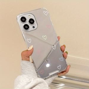 TEMU 폰 케이스: 2025 신상 럭셔리 미러 패션 크리에이티브 올인원 방탄 라인 리틀 러브 패턴 아이폰 16 15 14 13 12 11 프로 맥스 XS XR 7 8 SE JD1용