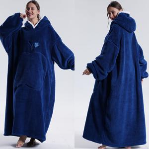 TEMU 봄/가을용 후드 스웨트셔츠 - 긴소매 웨어러블 담요 - 애플 포켓 - 크로스보더 이커머스 상품 - 커플용 후드 후드티