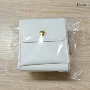 TEMU 탄성 잠금 장치가 있는 흰색 주얼리 파우치 10개 세트 - 귀걸이, 목걸이, 팔찌 및 반지에 적합한 우아한 선물 가방 - 정리 및 보관에 이상적입니다.