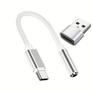 TEMU 2팩) USB Type C to 3.5mm 오디오 잭 헤드폰 어댑터, 삼성 S22 S21 S20 FE 갤럭시 Z 플립 3 폴드 노트 20 스테레오 동글 USBC 오디오 케이블, 아이패드 미니 에어 프로, 원플러스 9 8T, 구글 픽셀 6 5용