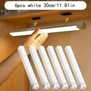 TEMU 6개입 충전식 스마트 모션 센서 조명 수납장 조명 마그네틱 마운트 디자인 LED 모션 센서 무드등 USB 충전식 옷장, 수납장, 침실, 복도, 계단, 주방 조명용으로 이상적인 침실용 모션 센서 조명|무드등