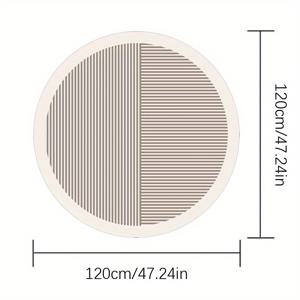 TEMU 1000G 인조 캐시미어 10Mm 간단한 라인 침실 침대 옆 카펫, 둥근 거실 러그, 부드럽고 부드러운 미끄럼 방지 세탁 가능한 매트, 의자와 옷장용.