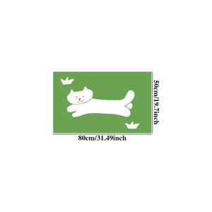 TEMU 1개 욕실 러그 거실 침실 바닥 매트 그린 패턴 카페트 귀여운 만화 캐릭터 소프트 플러피 홈 데코 선물 - 거실, 침실, 책상 옆, 라운지, 화장실 문 사용 가능