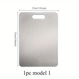 TEMU 스테인리스 스틸 주방 도마 - 양면 미끄럼 방지 표면, 세척 용이, 내구성 및 위생성, 채소, 과일, 고기용 - 모던 디자인, 매끄러운 표면, 현대 주방 필수품, 주방 도마, 준비 표면, 세련된 메탈릭 디자인, 쉬운 세척 표면