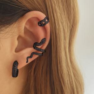 TEMU 3/6개 세트의 창의적이고 스타일리시한 여성용 뱀 모양 속이 빈 귀걸이 및 이어 클립, 일상복 및 특별한 날에 적합