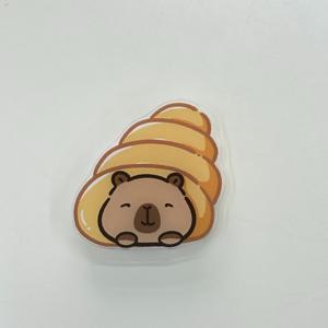 TEMU 귀여운 카피바라 폰 케이스 & 접이식 핑거 스탠드 - 사랑스러운 샌드위치 디자인, 유연한 접착 백킹, 내구성 있는 스마트폰 보호 커버 - 남자친구, , 가족을 위한 특별한 선물, 귀여운 휴대폰 액세서리, 2D 평면