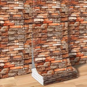 TEMU 3D 폼 벽 타일 벽지, 자가 접착 벽돌 패턴 벽 패널, 텍스처 디자인, 홈 데코 벽 스티커, 쉽게 붙이고 떼는 방식, 청소 및 설치가 간편, 거실, 주방, 침실, 기숙사, 사무실 리모델링에 적합