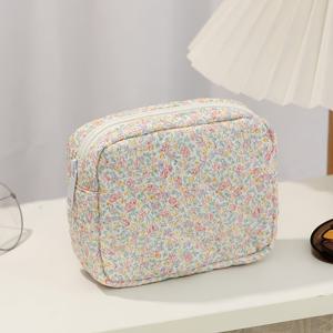 TEMU 미니 컬러풀 플로럴 퀼트 화장품 파우치, 지퍼 여행용 화장품 가방, 휴대용 접이식 세면도구 보관 가방, 크리스마스 선물, 대학생 필수품 보관 가방, 엄마, 여성, 소녀를 위한 소형 클러치 가방